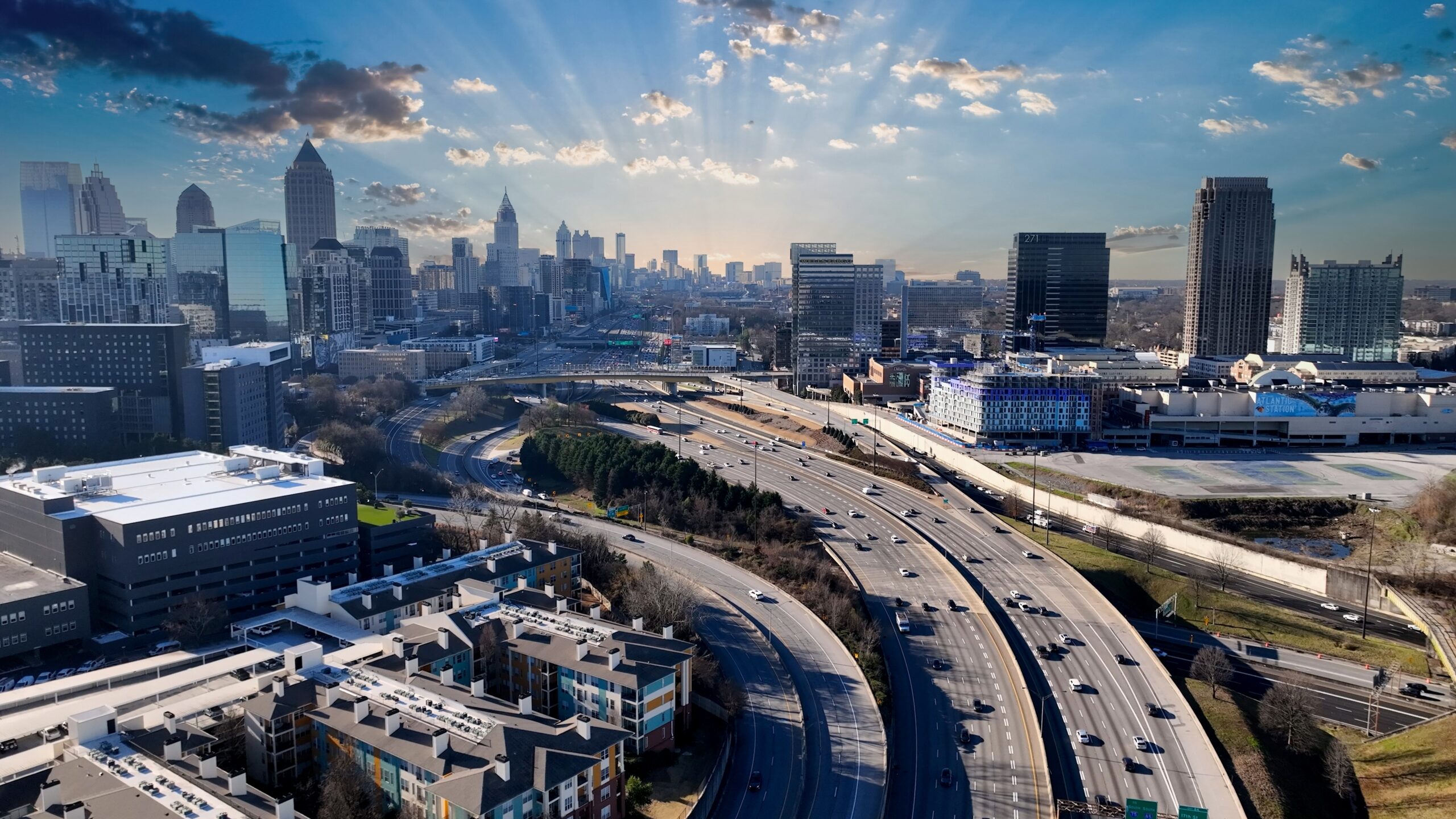 Atlanta,,Georgia,Usa,-,2,14,2024:,Atlanta,Skyline,Drone